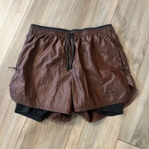 Nike Run Division Mens Brown 2-in-1 Running Shorts Medium DA1278-231 Bin K-210